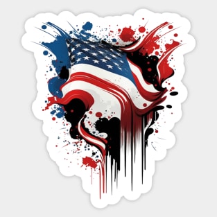 American Flag Abstract Design Sticker